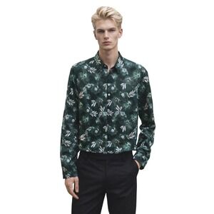 Good Man Brand Men's Green Floral Print Long Sleeve Button Down Shirt NEW
